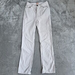 Off-White Corduroy Jeans | Vtg Cottagecore Minimal Neutral Aesthetic Pants Sz 1
